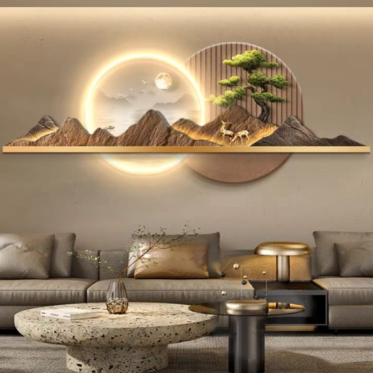 Nature Landscape LED Wall Art with Display Shelf