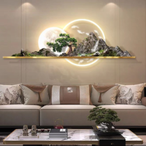 Mountain View LED Wall Art with Display Shelf