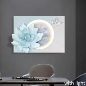 Blue Blossom LED 3D Wall Art