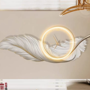 Feather LED Wall Clock Art