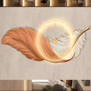 Modern LED Feather Wall Clock