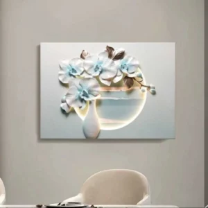 Elegant Orchid Vase LED Wall Art