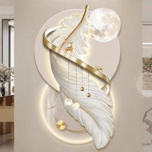 Luxury LED Feather Wall Art