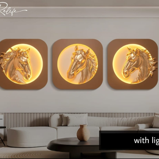 Royal Horse LED Wall Art Set (Set of 3)